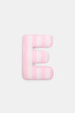 Pink Stripe Initial Cushion  E  hi-res
