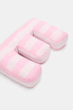 Pink Stripe Initial Cushion  E  hi-res