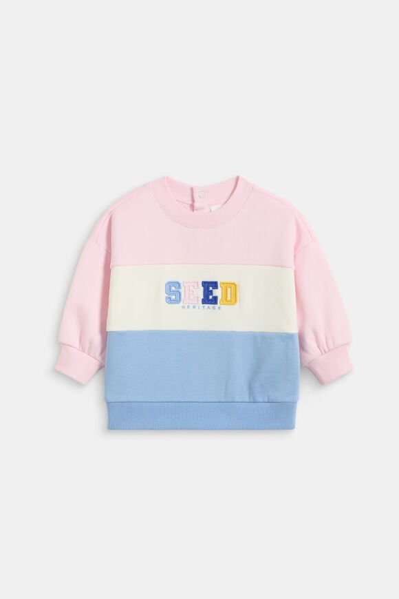 Colour Block Logo Sweat  Pink Lemonade  hi-res