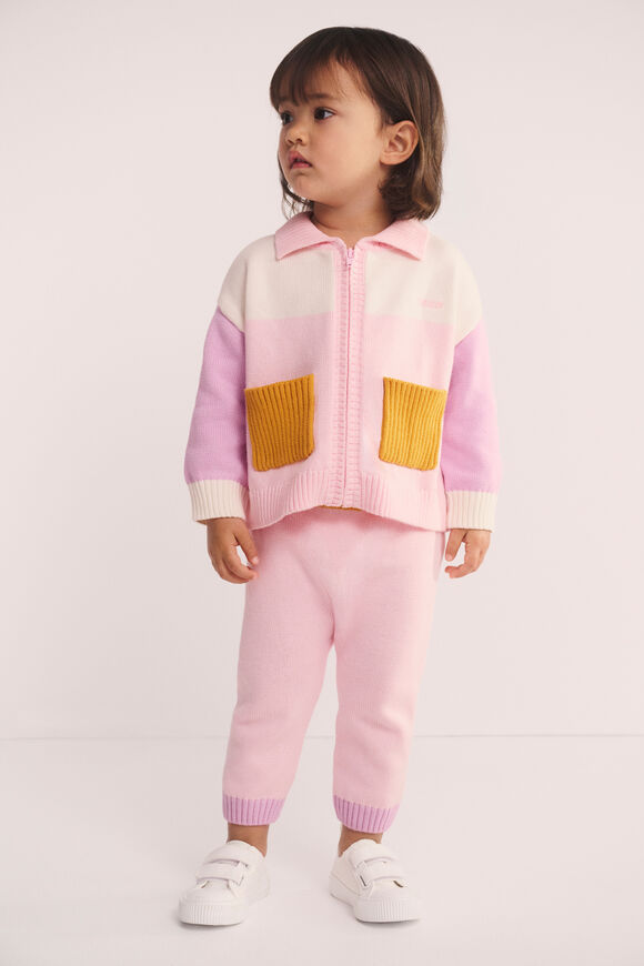 Colour Block Cardigan  Pink Lemonade  hi-res