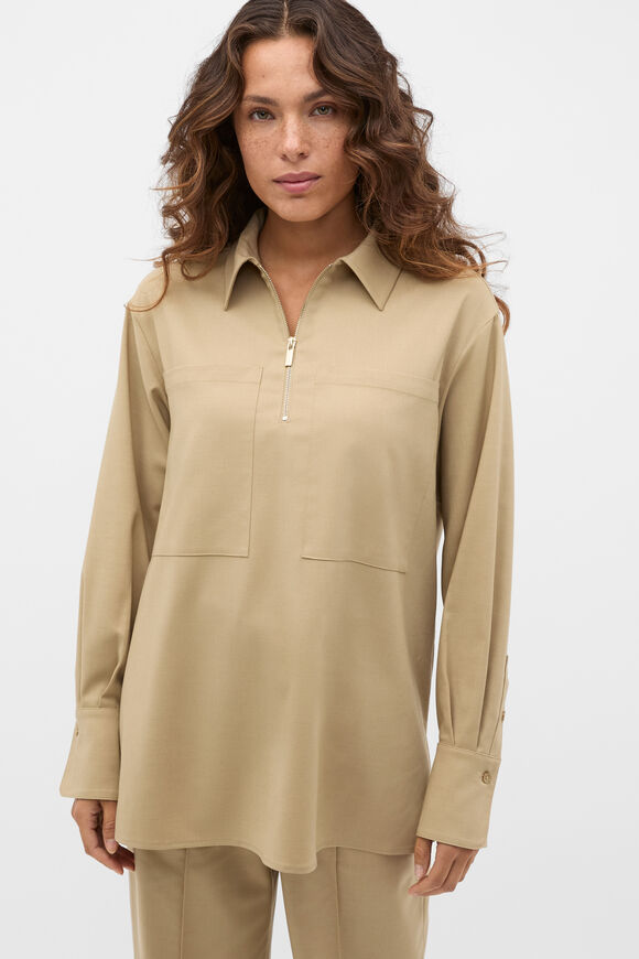 Soft Suiting Zip Popover  Caramel Clay  hi-res