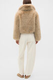Faux Fur Jacket  Wheat Marle  hi-res