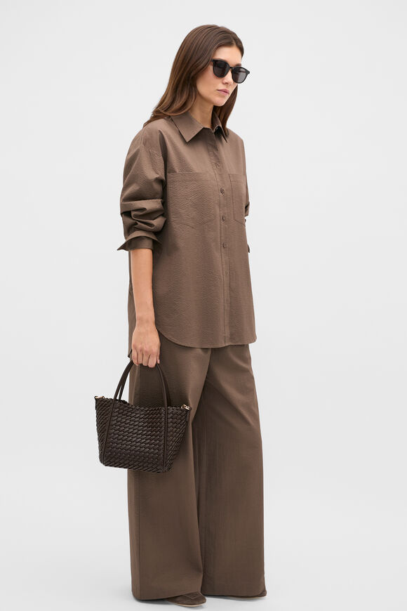 Textured Cotton Shirt  Chestnut  hi-res
