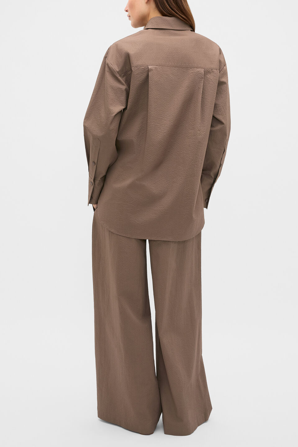 Textured Cotton Shirt  Chestnut