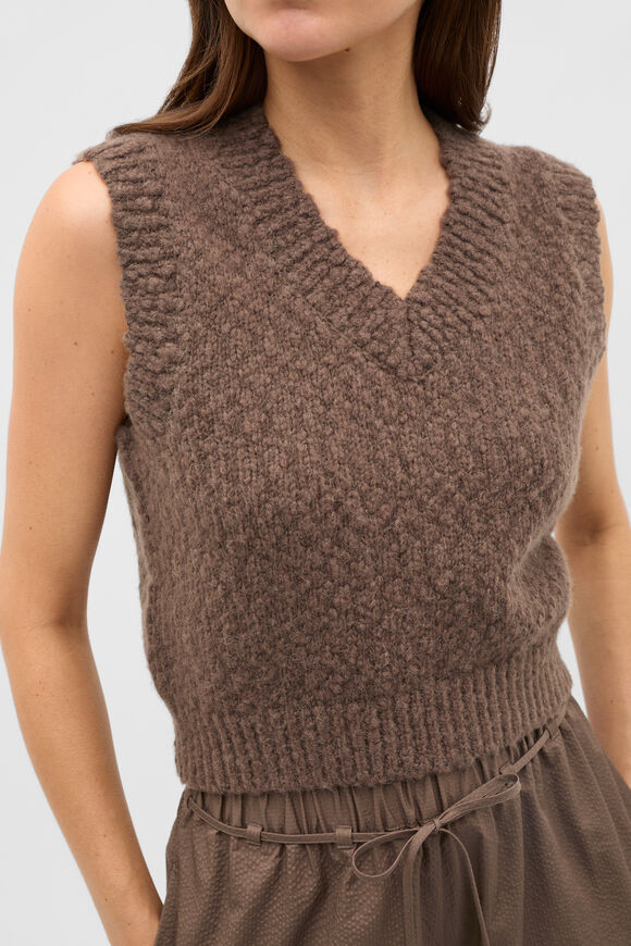 Textured Knit Vest  Chestnut  hi-res
