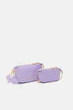 Quilted Flower Hybrid Cross Body Bag  Lilac  hi-res