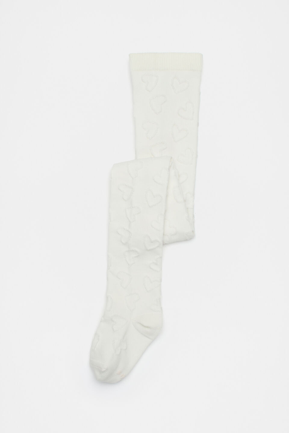 Heart Jacquard Tights  Vanilla