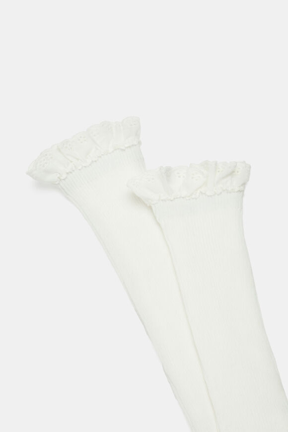 Knee High Frill Sock  Vanilla  hi-res