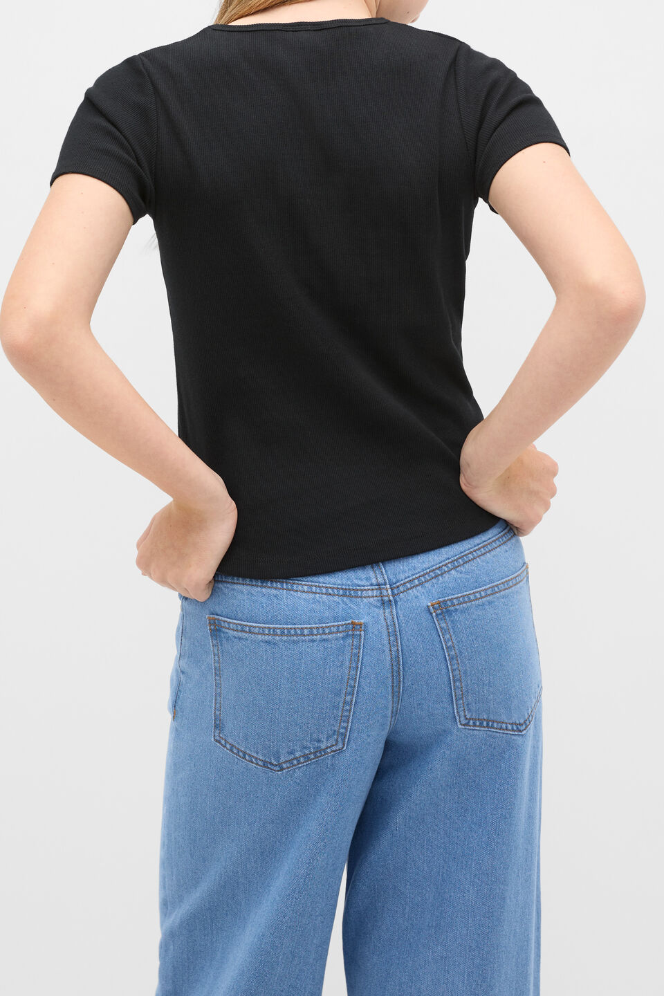 Logo Rib Tee  Black