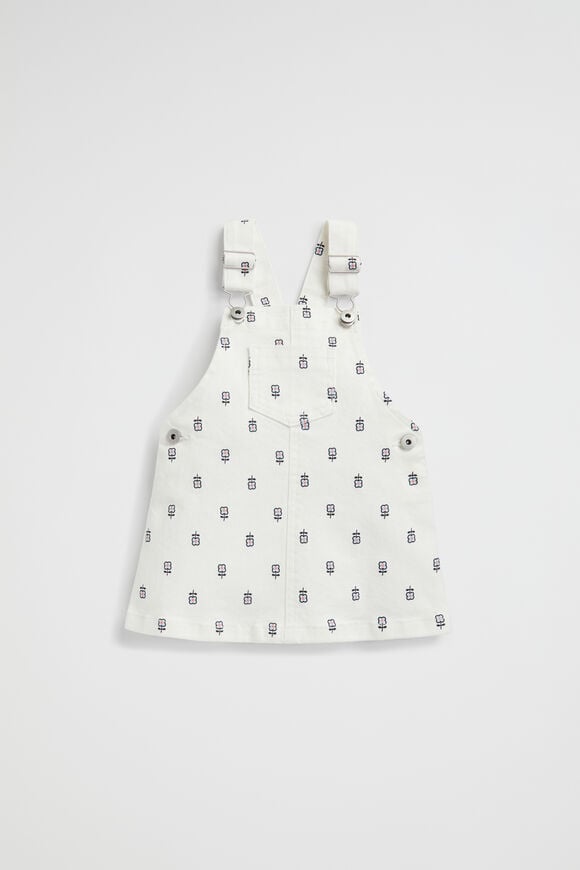Floral Denim Pinafore  Canvas Wash  hi-res