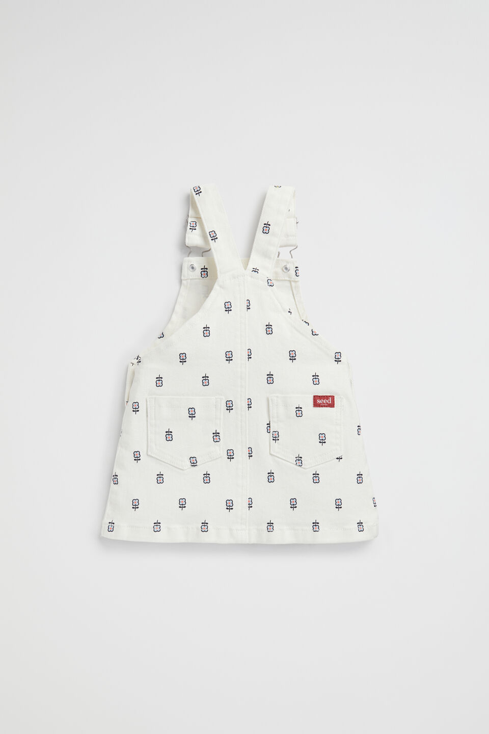Floral Denim Pinafore  Canvas Wash