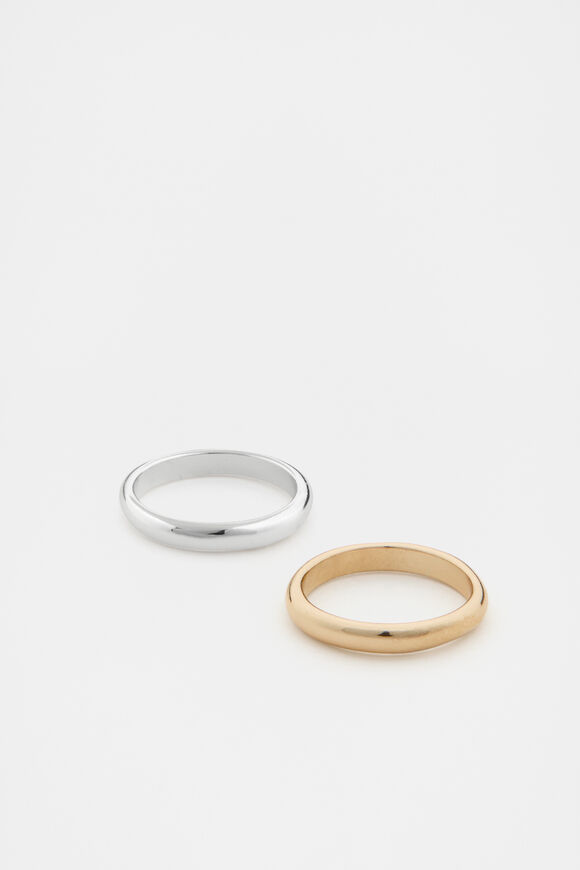 Two Tone Ring Pack  Gold Silver  hi-res
