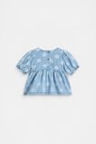 Floral Denim Top  Light Wash  hi-res