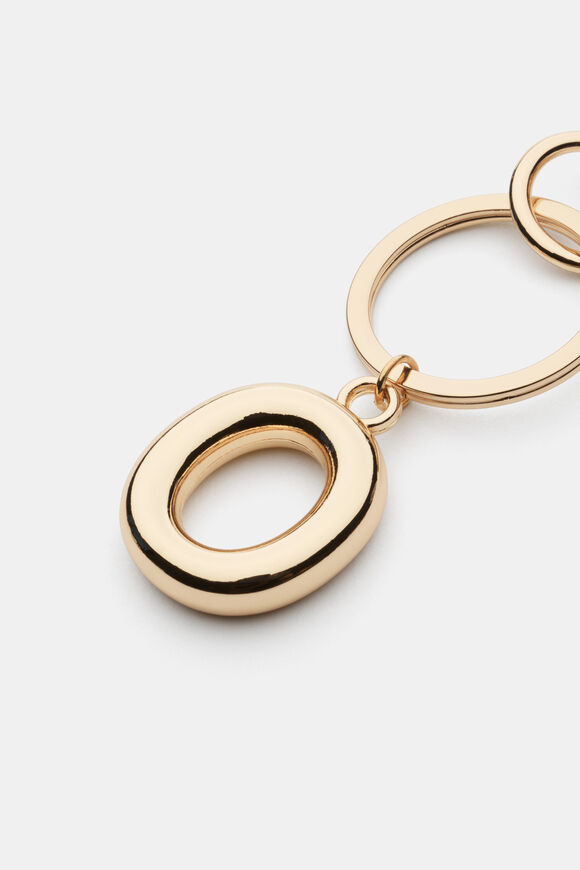 Gold Initial Keyring  O  hi-res