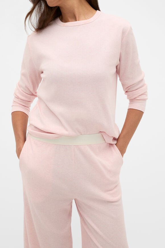 Ribbed Long Sleeve Top and Pant PJ Set  Blossom Marle  hi-res
