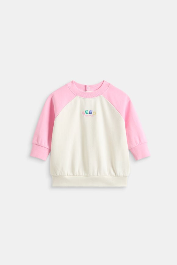 Colourblock Logo Sweat  Classic Cream  hi-res