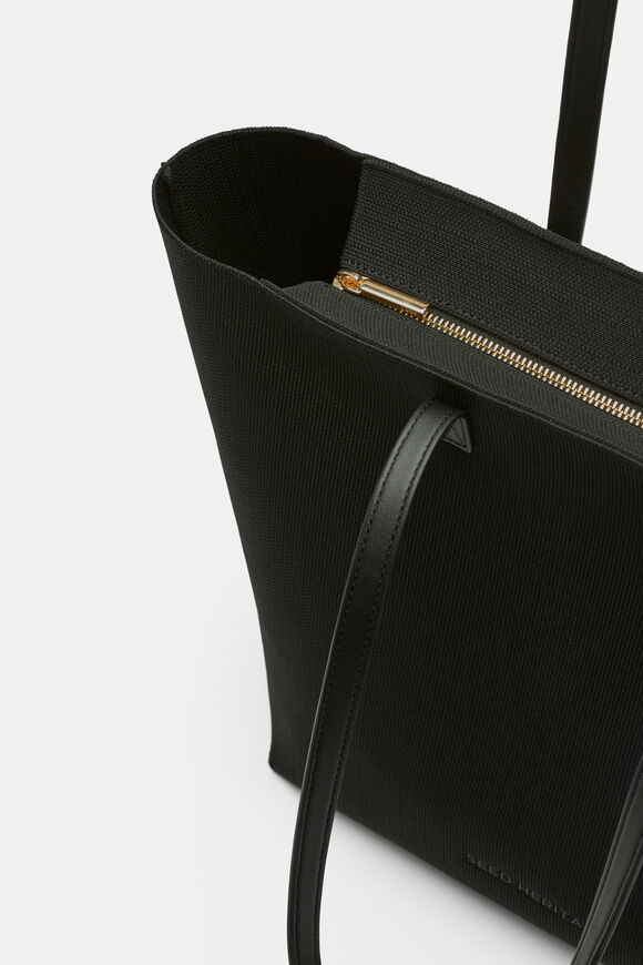 Knitted Carry All Tote  Black  hi-res