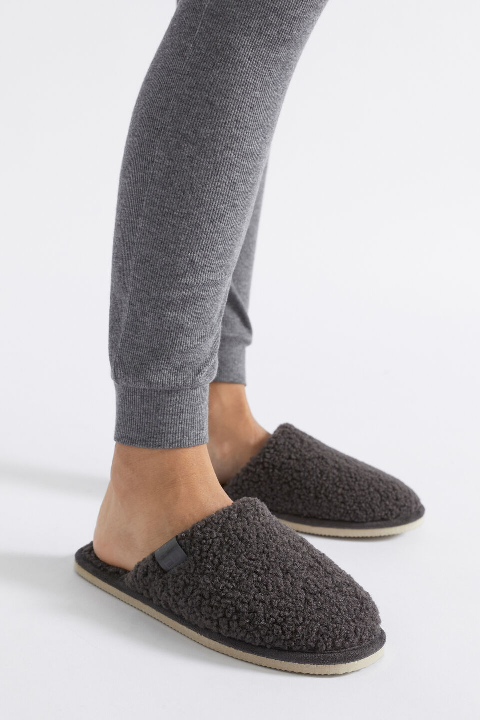 Teddy Slipper  Charcoal
