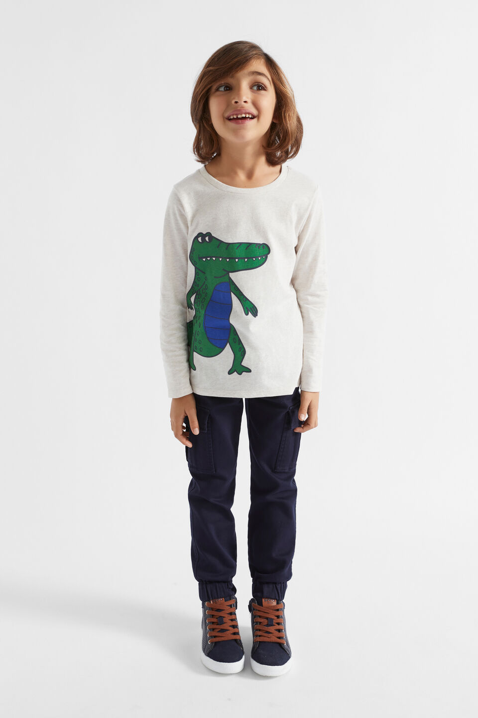 Croc Tee  Oat Marle