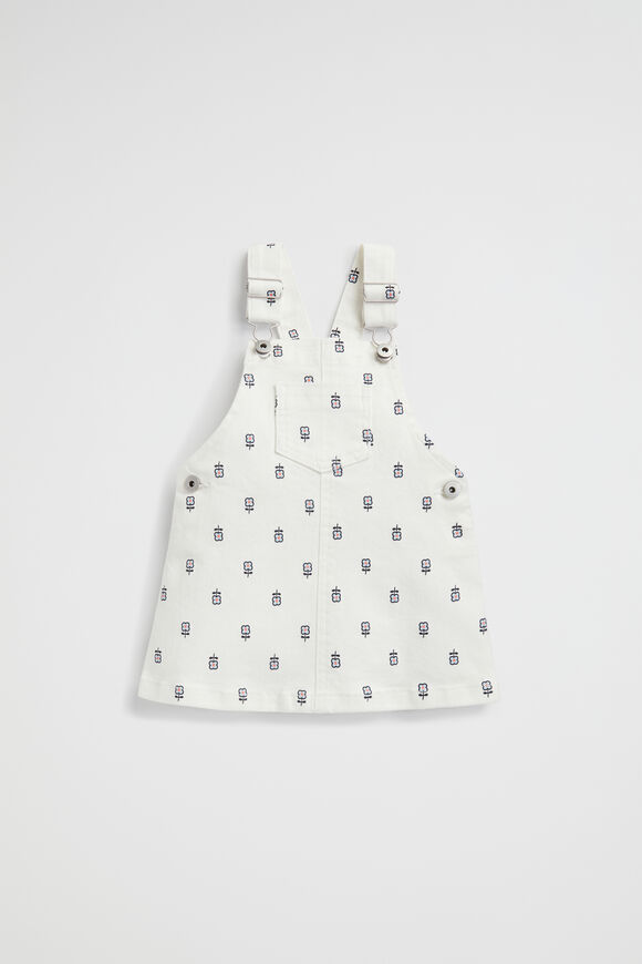 Floral Denim Pinafore  Canvas Wash  hi-res