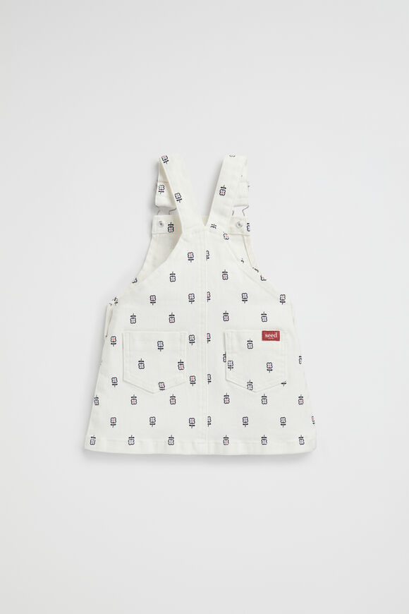 Floral Denim Pinafore  Canvas Wash  hi-res