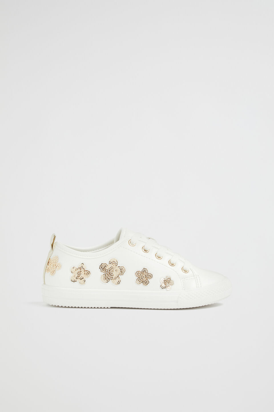 Daisy Sequin Trainer  White