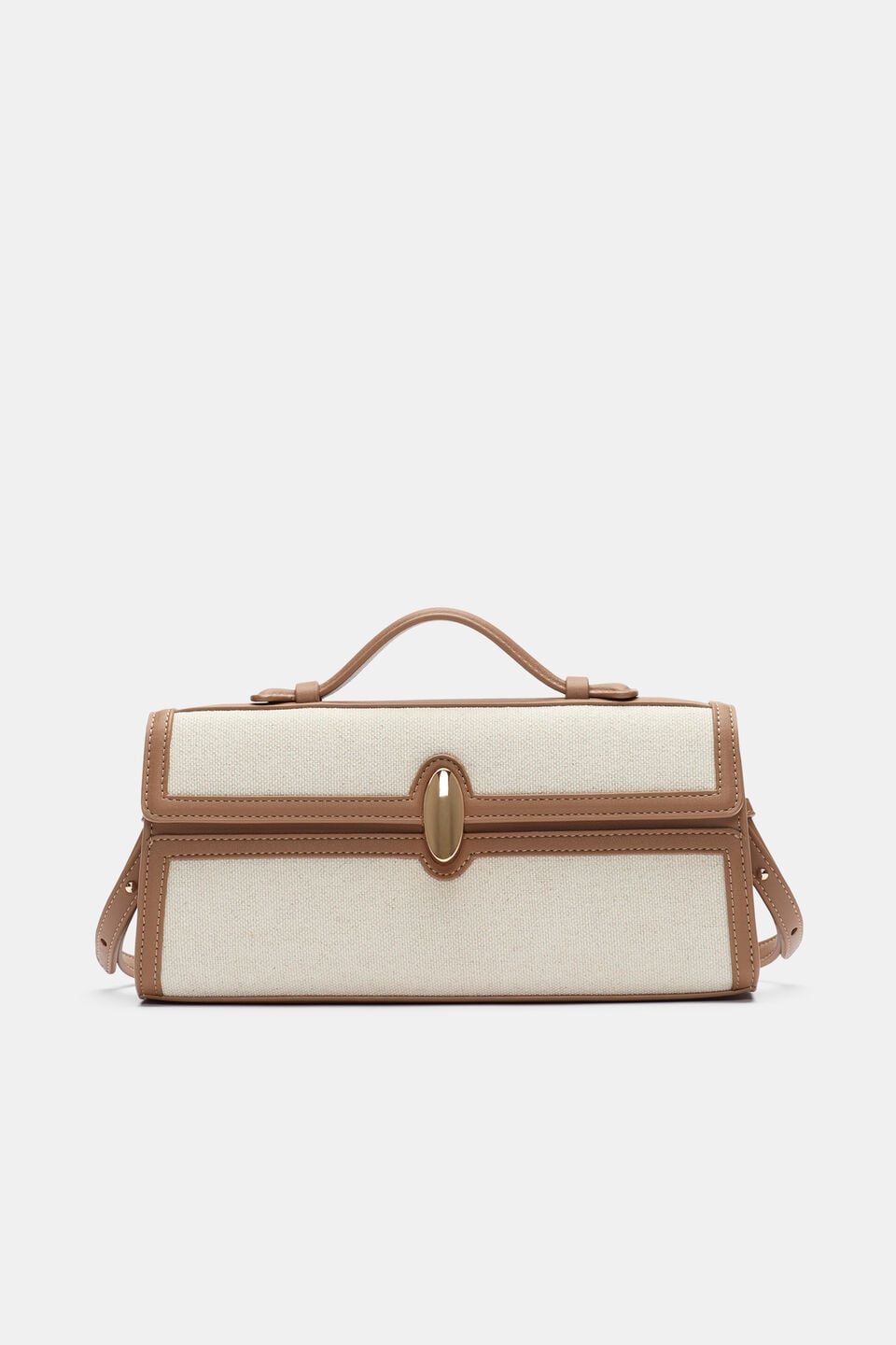 Textured Fabric Clutch  Toffee