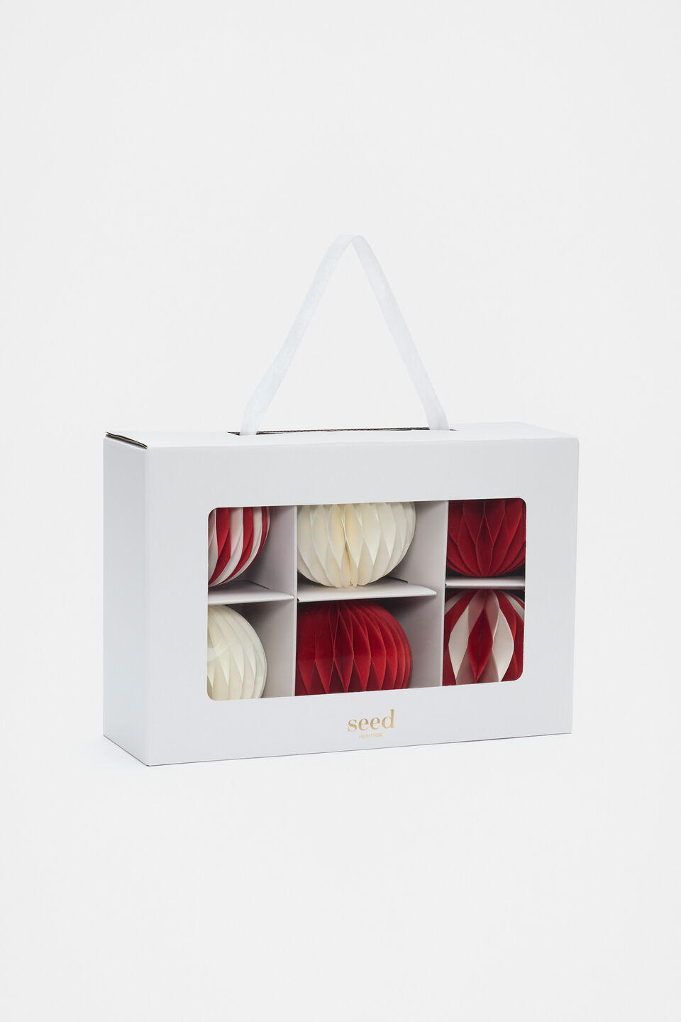 Paper Honeycomb Bauble Set of 6  Electric Crimson