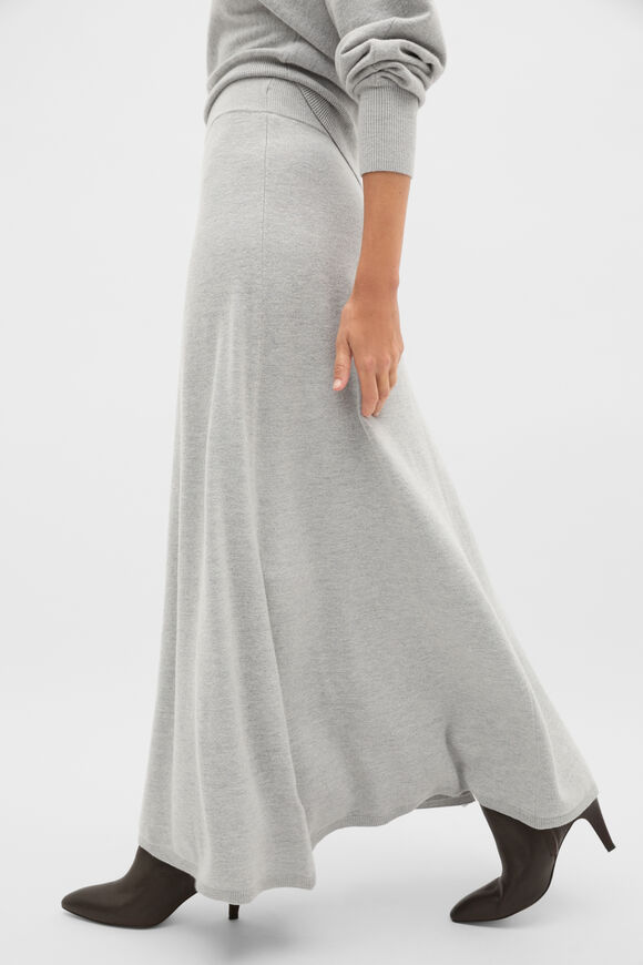 Knitted Maxi Skirt  Pale Slate Marle  hi-res