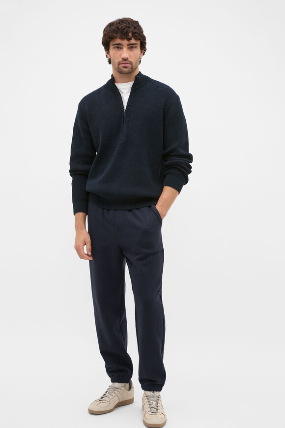 1/4 Zip Knit  Midnight Blue  hi-res