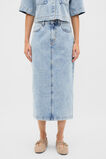 Denim Column Skirt  Breeze Blue Wash  hi-res