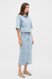 Denim Column Skirt  Breeze Blue Wash  hi-res