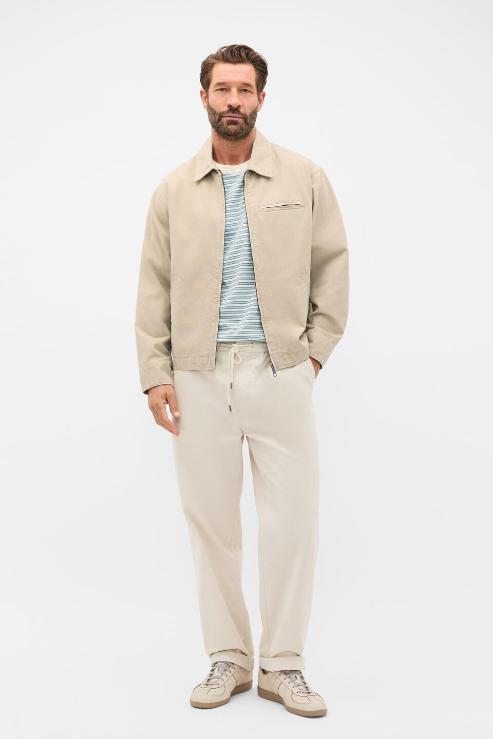 Zip Through Jacket  Clay