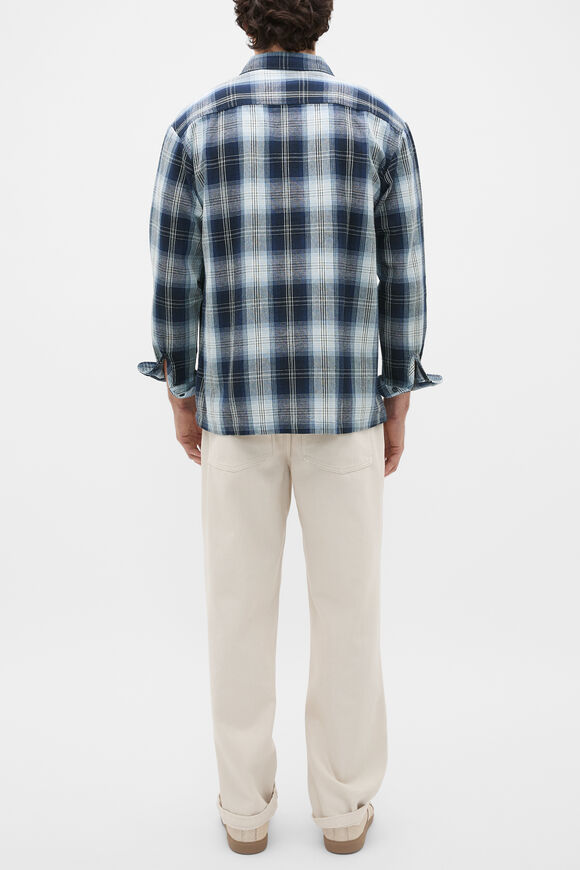 Long Sleeve Cotton Check Shirt  Blue Check  hi-res