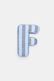 Blue Stripe Initial Cushion  F  hi-res