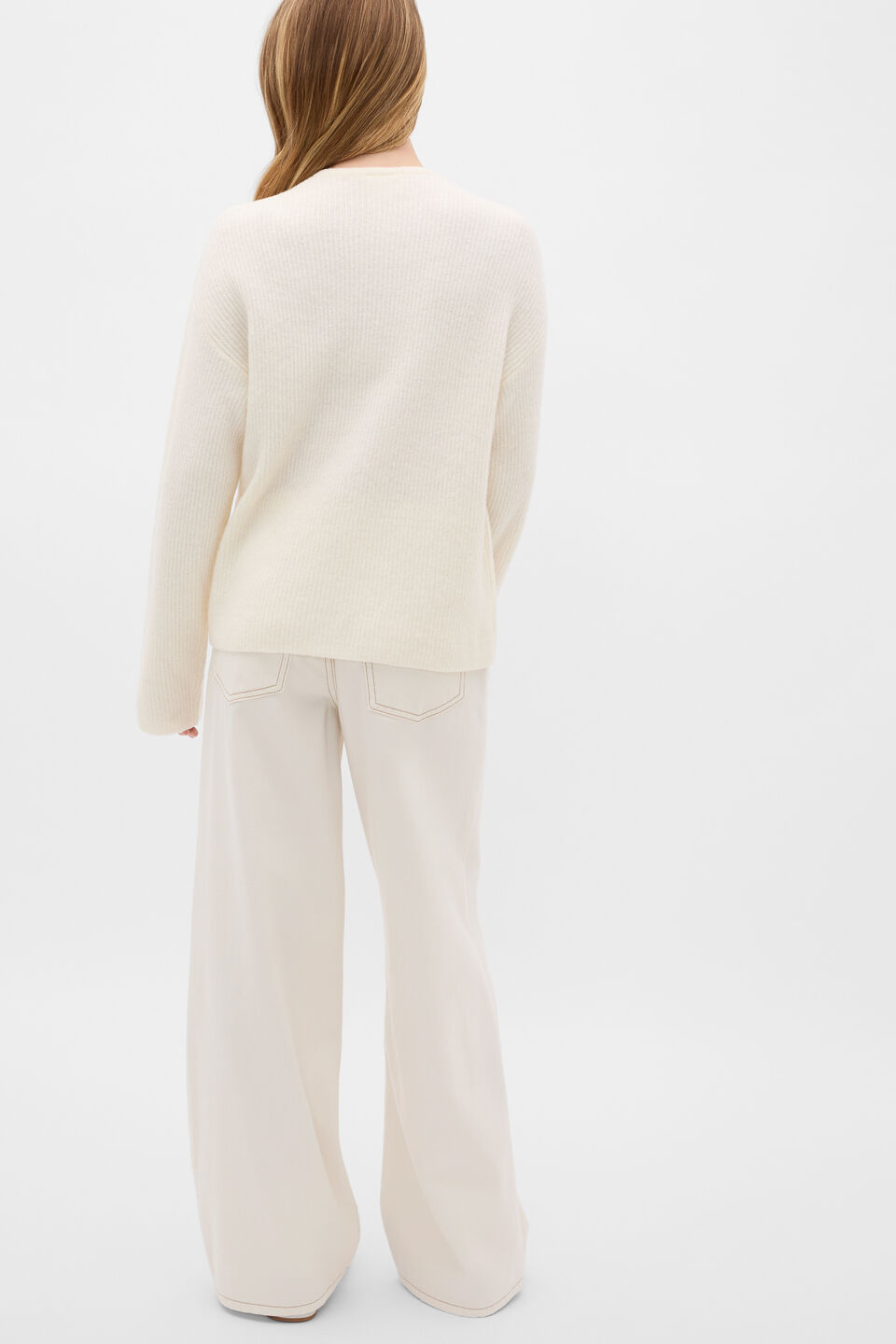 Fluffy Knit Cardigan  Classic Cream