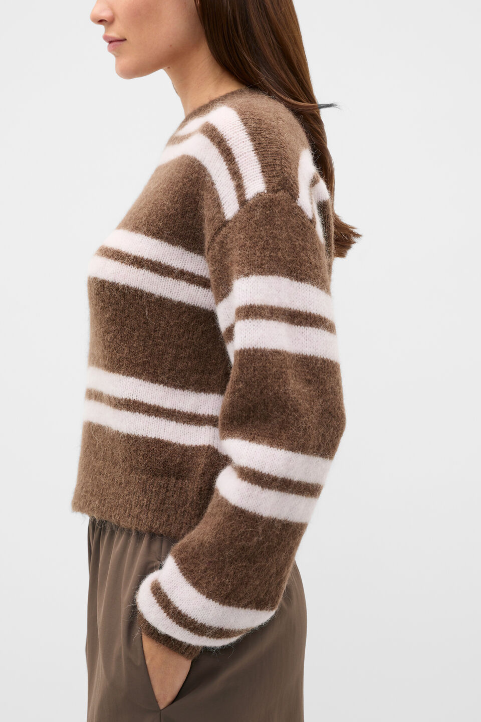 Lofty Stripe Relaxed Knit  Chestnut Stripe