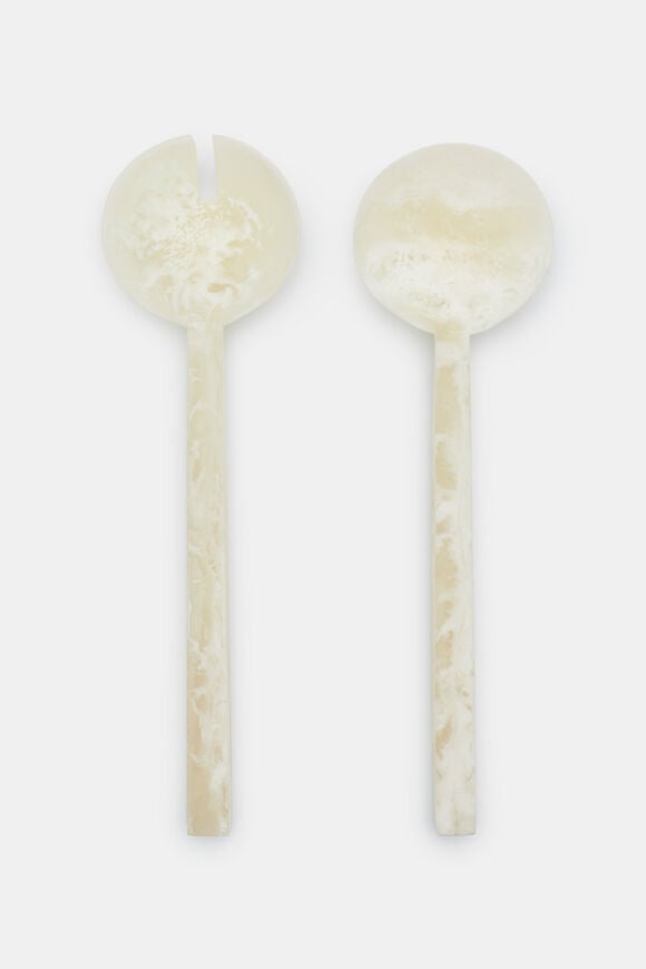 Tallulah Resin Salad Servers  Meringue  hi-res