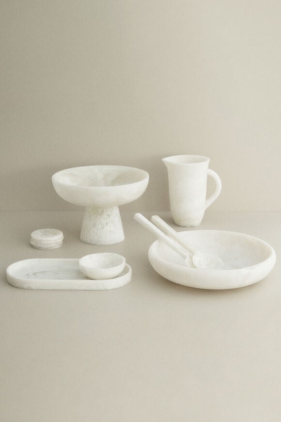 Tallulah Resin Salad Servers  Meringue  hi-res