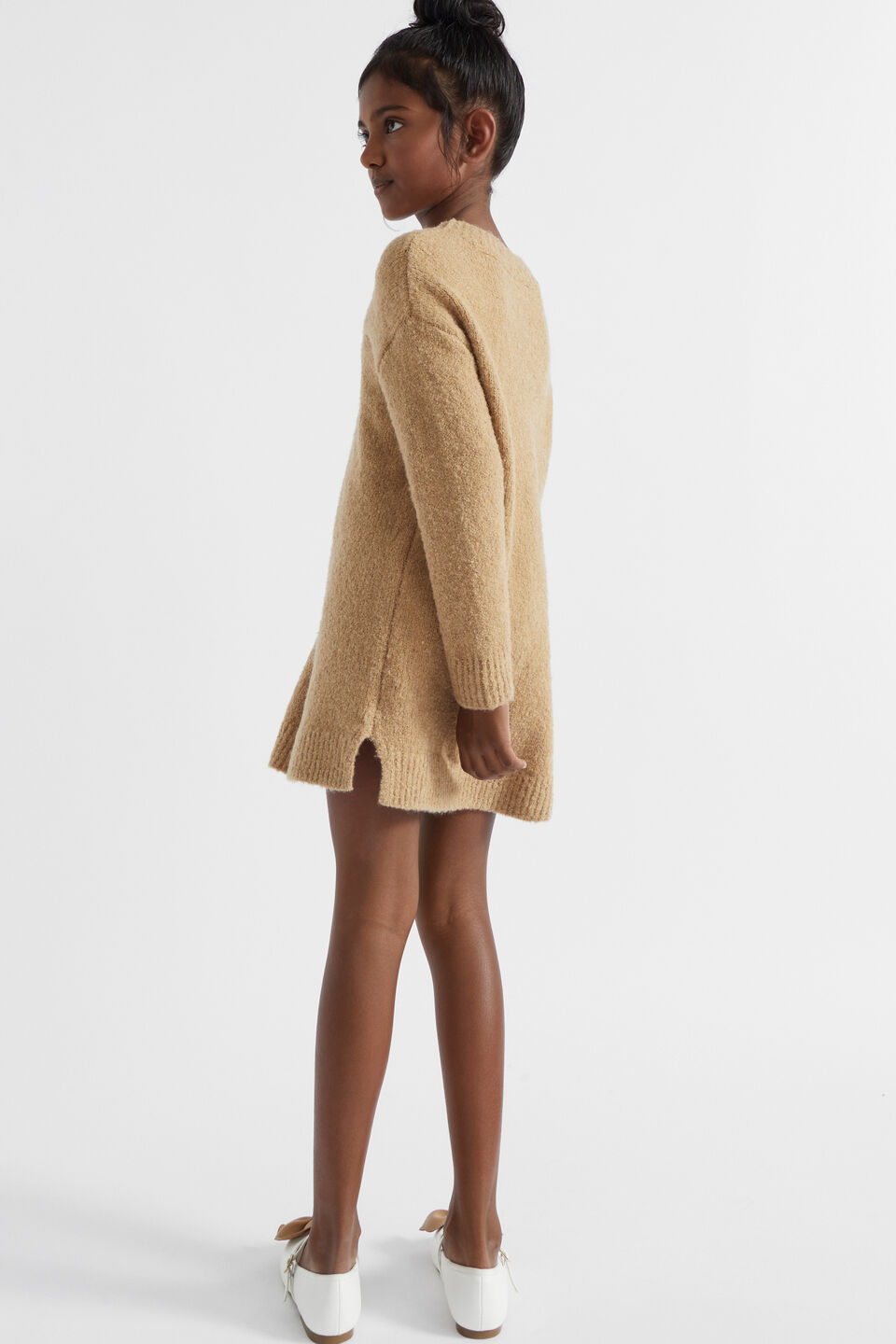 Boucle Knit Dress  Caramel