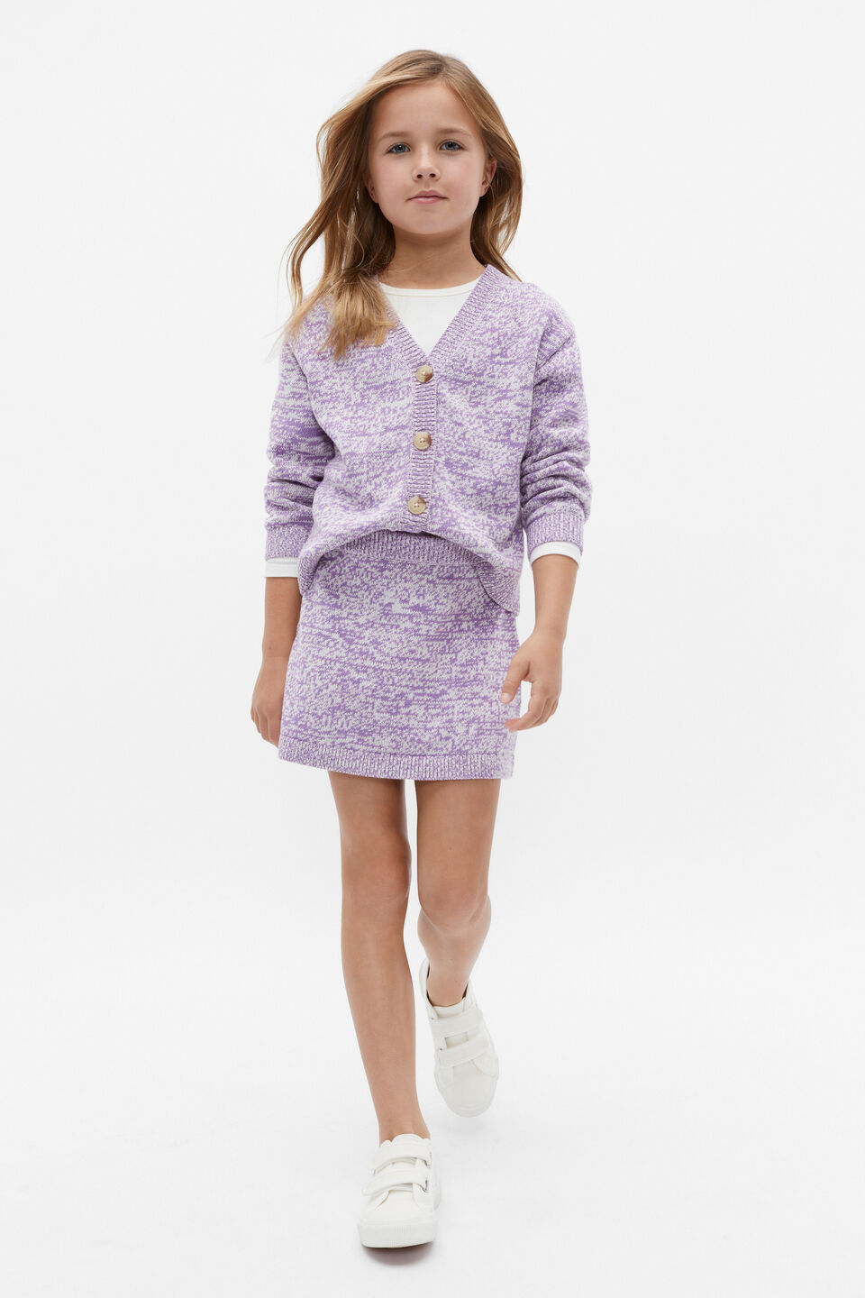 Mixy Knit Skirt  Violet