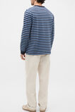 Long Sleeve Crew Neck Tee  Blue Midnight Stripe  hi-res