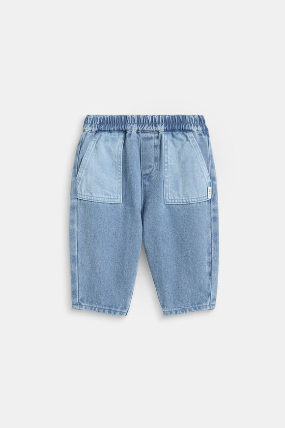 Two Tone Denim Pant  Mid Blue  hi-res