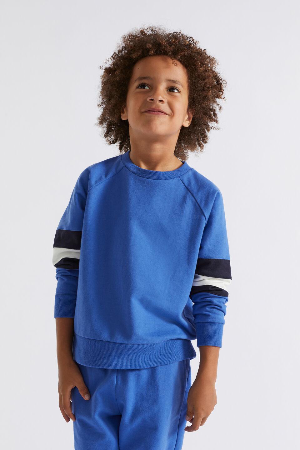 Colourblock Sweat  True Cobalt