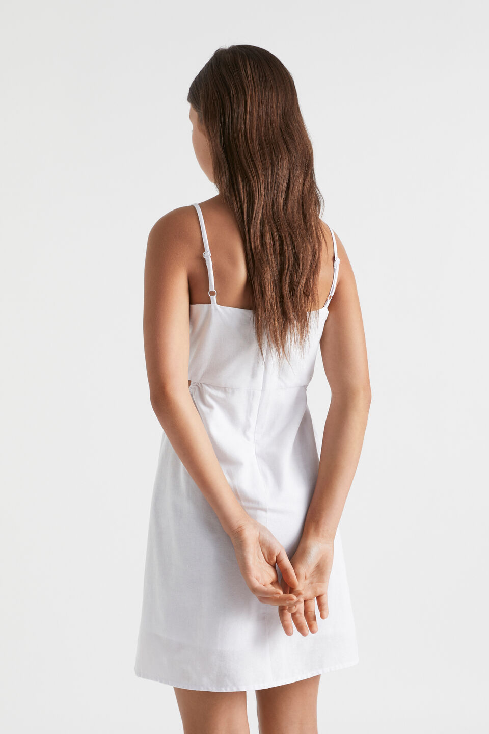 Cut-Out Tie Dress  White