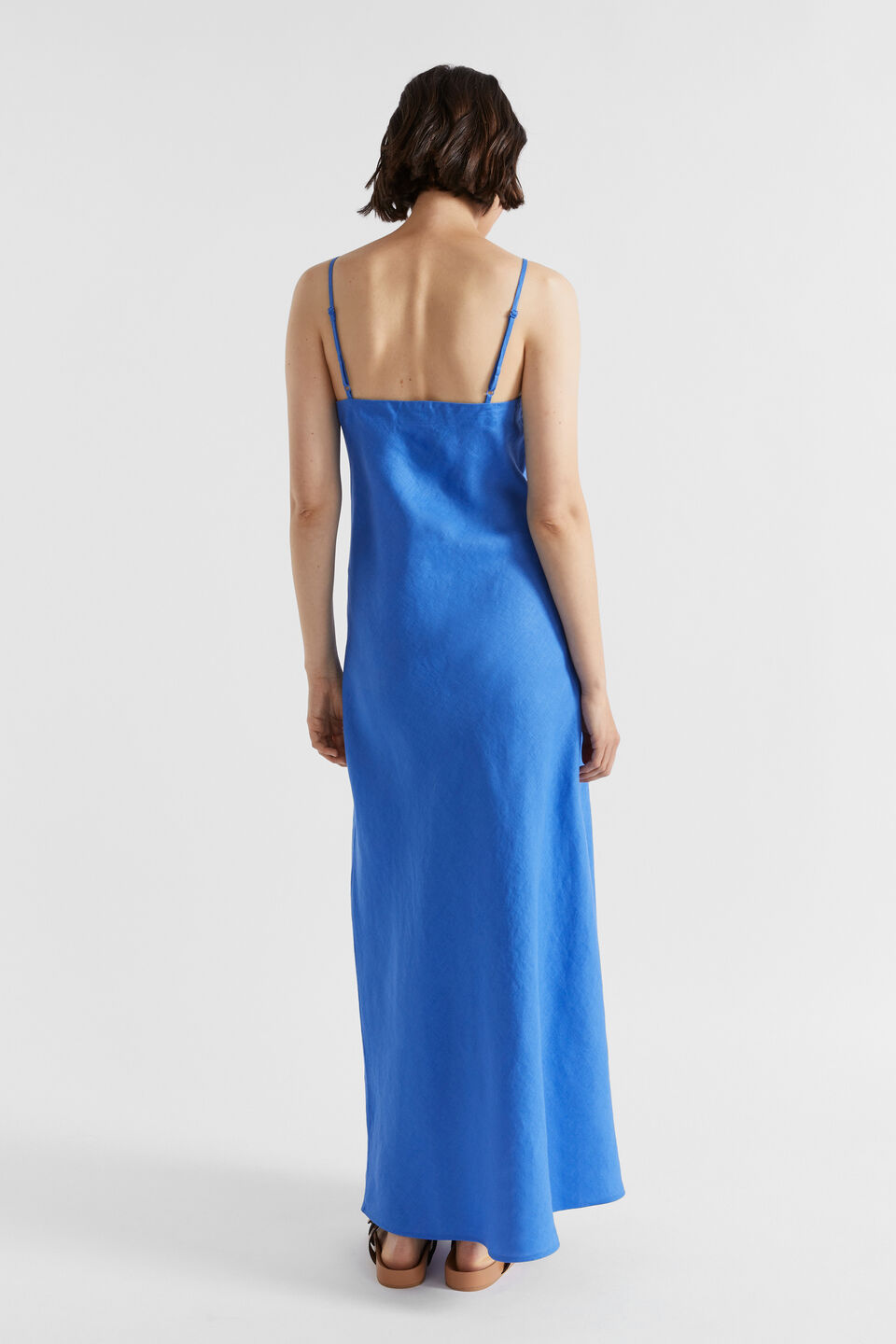 Core Linen Slip Maxi Dress  Deep Ocean