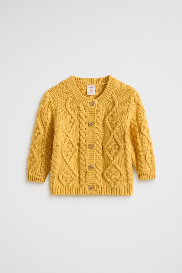 Cable Knit Cardigan  Honeycomb  hi-res