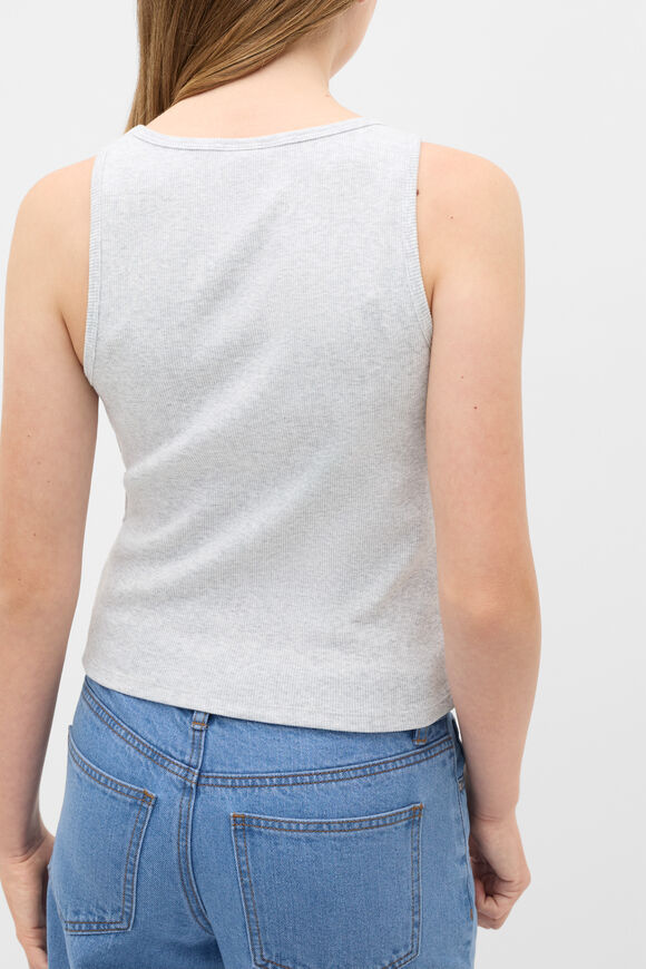 Square Neck Logo Tank  Cloud Grey Marle  hi-res