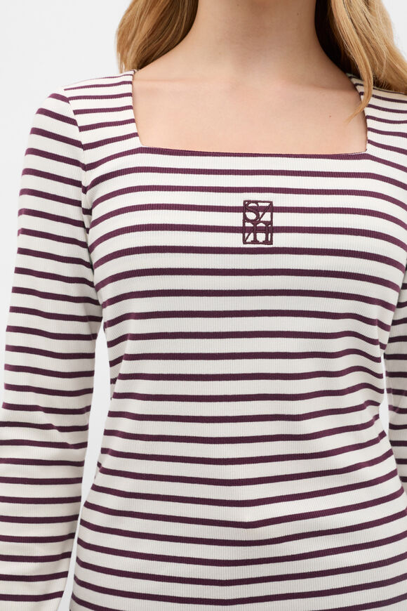 Square Neck Logo Tee  Mulberry  hi-res