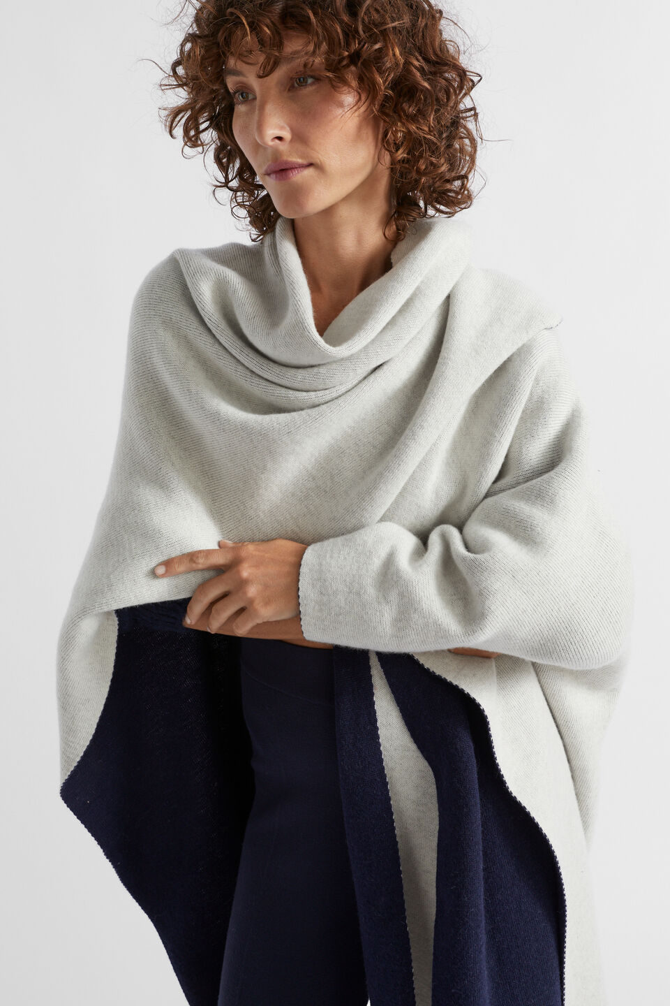 Wool Blend Wrap  Oat